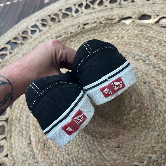 Vans Off The Wall Slip-On Black White Unisex Canvas Sneakers Men 8.5 Women 10 - Picture 4 of 5